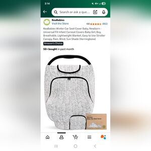 KeaBabies Chevron Baby Car Seat Cover - Black and White